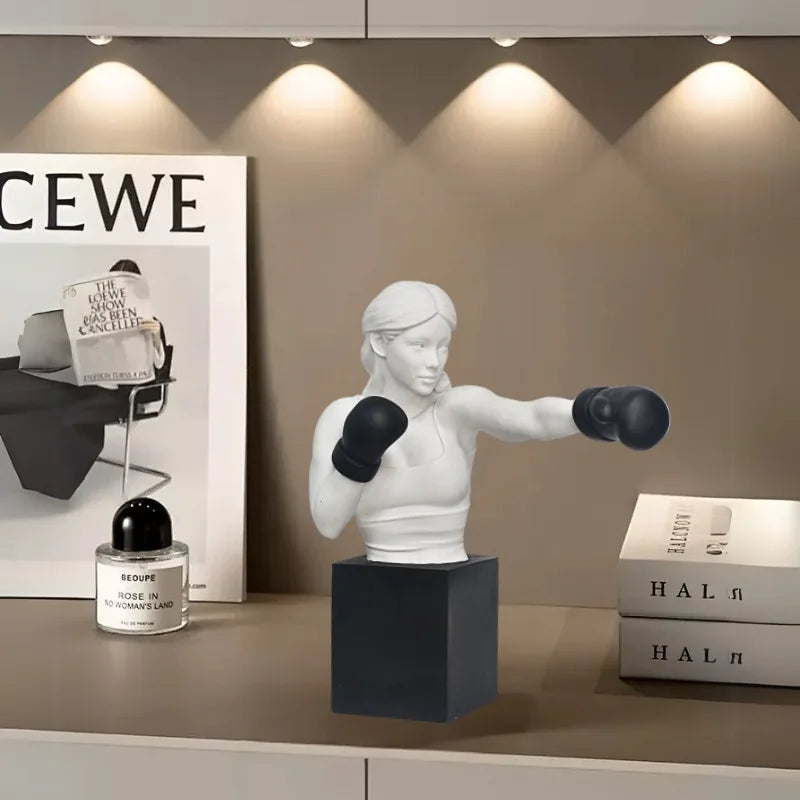 DecorBites™ Boxer Resin Statue: Abstract Movement Figure Ornament for Home Decor