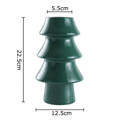 DecorBites™ Christmas Tree Ceramic Vase Xmas Decor Table Flowers Room Decor