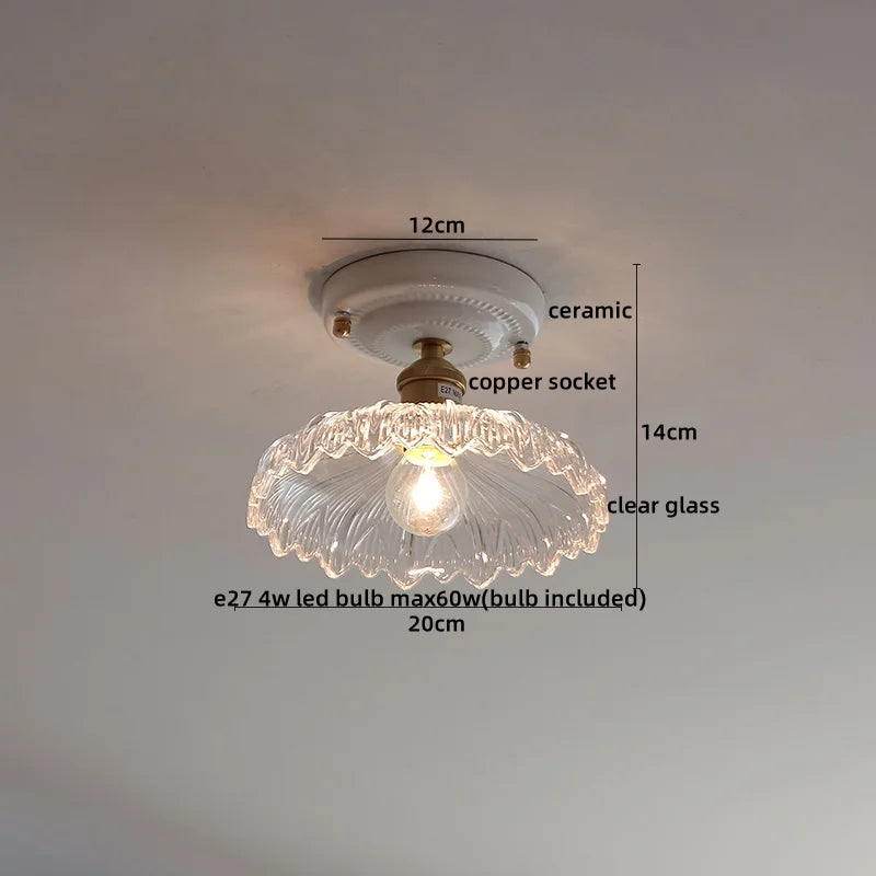 Glass Copper Ceiling Light