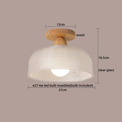 DecorBites™ LED Ceiling Lamp Modern Style Wood Glass Luminaria