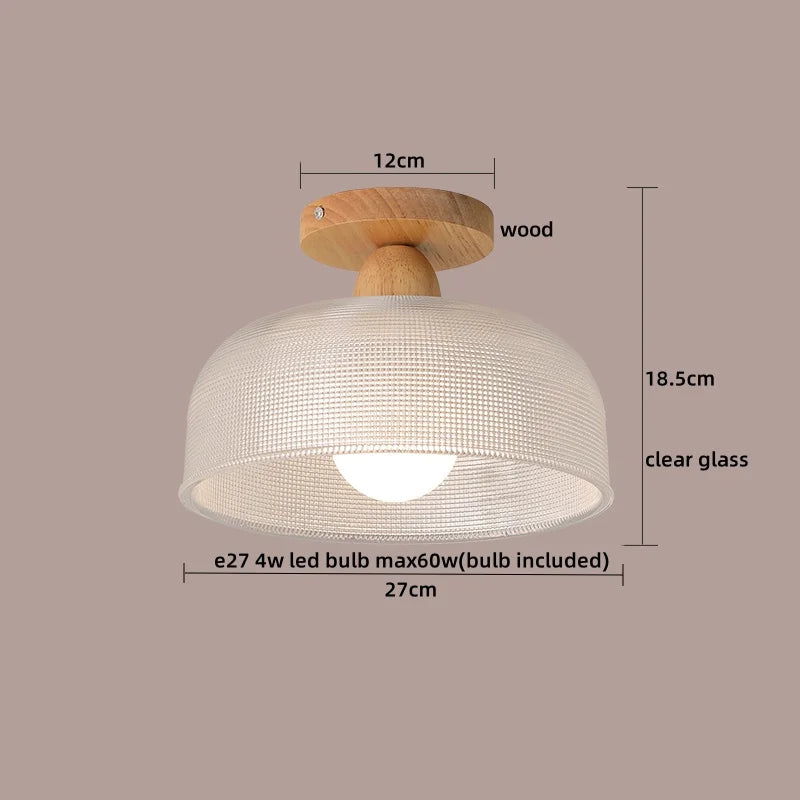 DecorBites™ Clear Glass LED Ceiling Light Fixture for Modern Home Aisle Balcony Restaurant Hallway Lighting