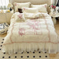 Decobites Vintage Rose Butterfly Lace Ruffles Princess Bedding Set: 100S Egyptian Cotton