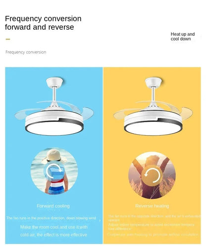 Ventilador de techo DecorBites™ de cobre con iluminación de bajo consumo, estilo moderno y 6 velocidades variables.