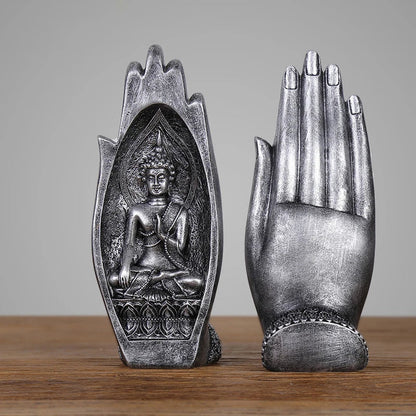 DecorBites™ Buddha Hands Sculptures Monk Figurine Tathagata Yoga Home Decoration Ornament