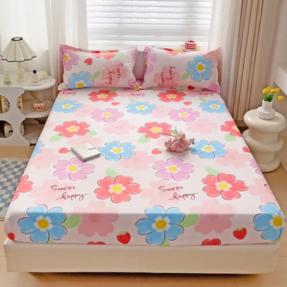 DecorBites™ Japanese Style Thick Fitted Sheet for Queen/King Bed