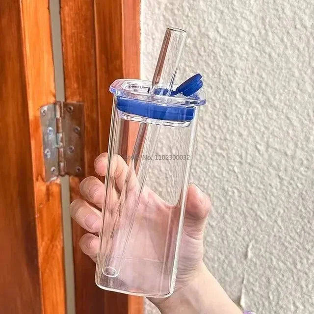 Glass Lid Straw Cup