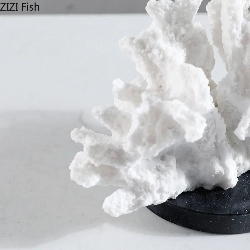 DecorBites™ Coral Resin Sculpture: Modern Desk Decor & Artwork Crafted Landscape Ornaments