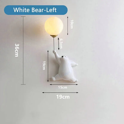DecorBites™ Kids Bear Wall Light Moon Decor for Girl Bedroom