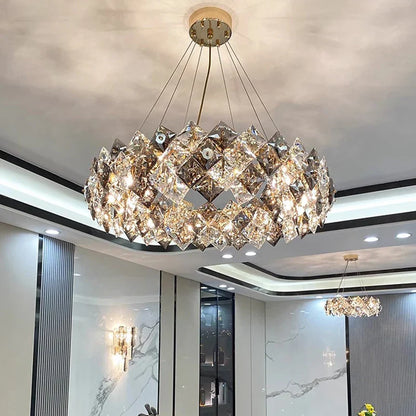 Lámpara de araña de cristal DecorBites™ | Lámpara de comedor de lujo para salón | Lámpara de techo moderna