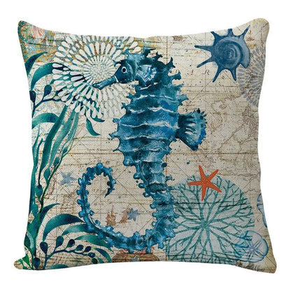 DecorBites™ Coastal Cushion Cover - Sea Theme Decorative Sofa Pillowcase