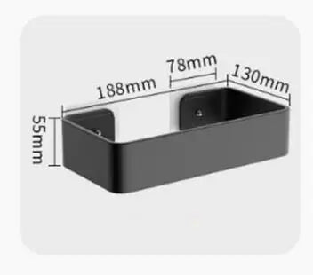 DecorBites™ Black Aluminum Corner Bathroom Kitchen Storage Shelf