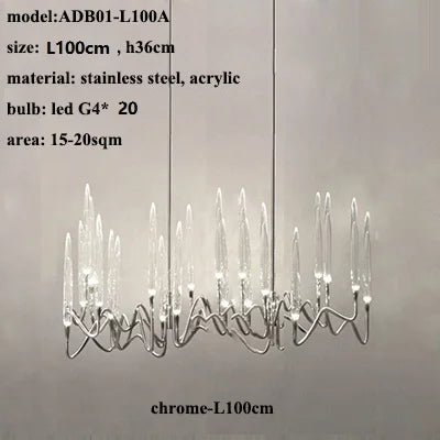 DecorBites™ Crystal Branch Chandelier: Nordic LED Pendant Light for Home Décor & Wedding Lighting