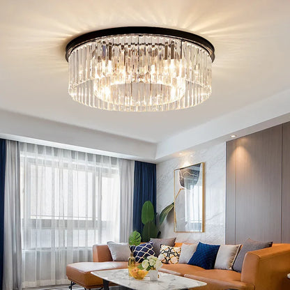 DecorBites™ Crystal Round Ceiling Chandelier for Elegant Living and Dining Rooms