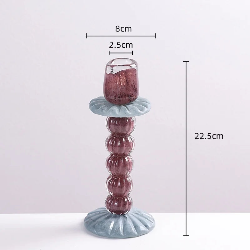 حامل شموع زجاجي هندسي من DecorBites™، إكسسوار ديكور منزلي لحفلات الزفاف