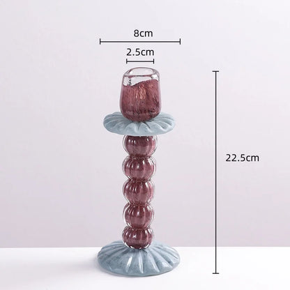 حامل شموع زجاجي هندسي من DecorBites™، إكسسوار ديكور منزلي لحفلات الزفاف