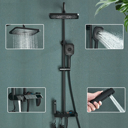 DecorBites™ Black Smart Digital Rainfall Shower System with Grey Mixer Tap