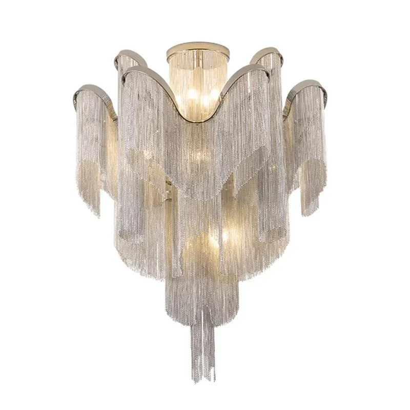 Glass LED Pendant Chandelier Gold 100cm Dimmable