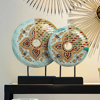 DecorBites™ Handmade Thai Solid Wood Tabletop Decoration for Living Room and TV Cabinet