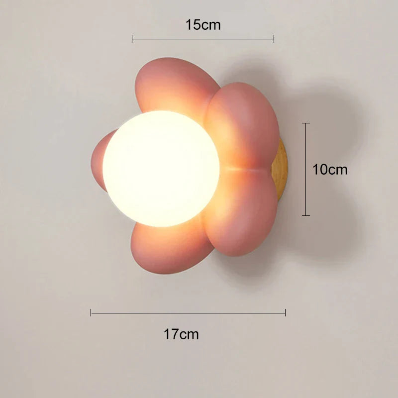 Lámpara de pared DecorBites™ Cream Flower: Iluminación interior de estilo nórdico para sala de estar y dormitorio