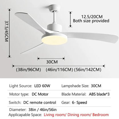 DecorBites™ 56 Inch 3-Leaf Fan Light with Remote Control for Modern Restaurant Settings