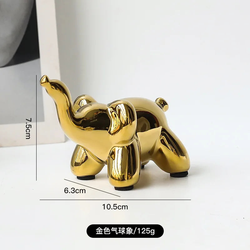 DecorBites™ Golden Monkey Dog Rabbit Ceramic Balloon Animals Desk Ornament