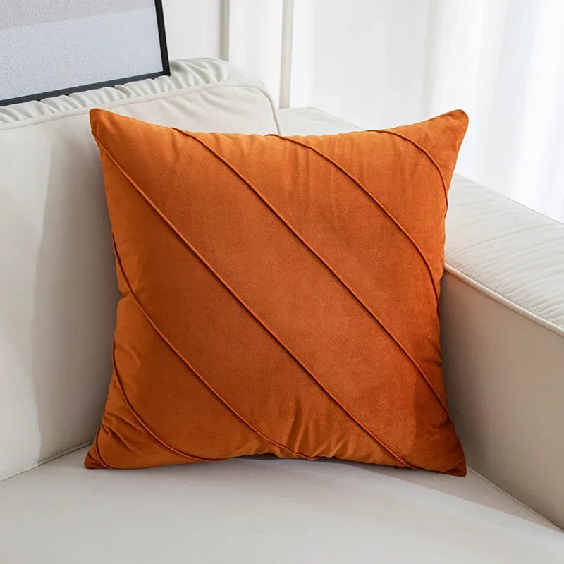 DecorBites™ Hand Pleat Embroidered Cushions 30x50/45x45cm Beige Pink Nordic Style Pillowcase