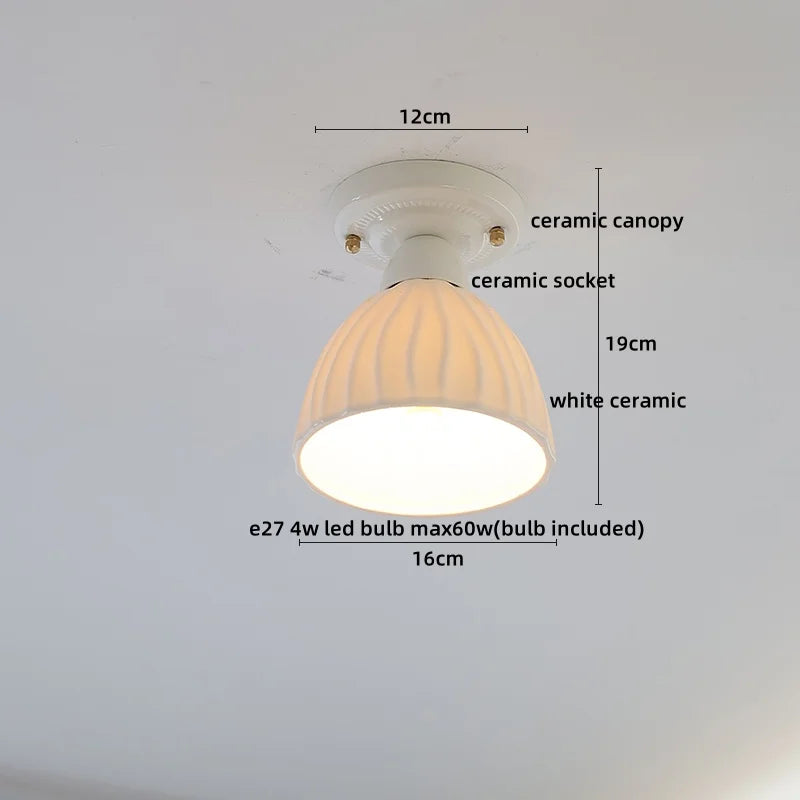 DecorBites™ Ceramic LED Ceiling Light Creamy White Nordic Indoor Lighting Fixture