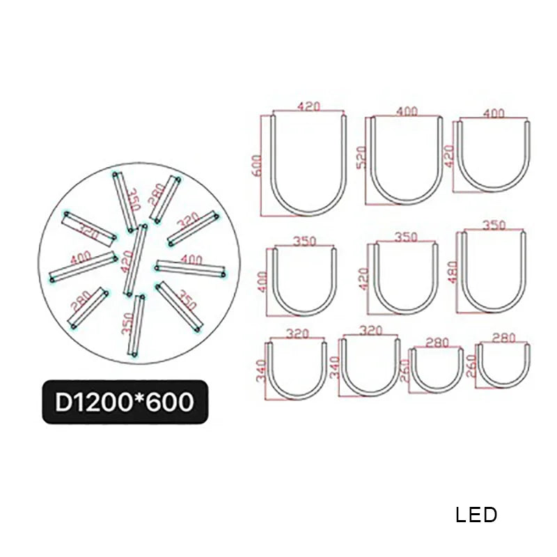 DecorBites™ LED U Shape Chandelier Pendant Lamp Dimmable Ceiling Light