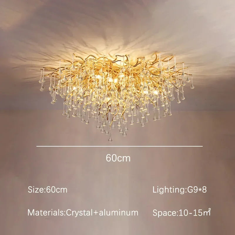 DecorBites™ Crystal Branch Chandelier | Indoor Luxury Gloss Light for Living & Dining Room