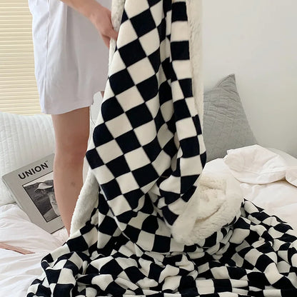 Decobites Nordic Checkerboard Weighted Blanket 150x200 Soft Cozy Fluffy Warm Blanket