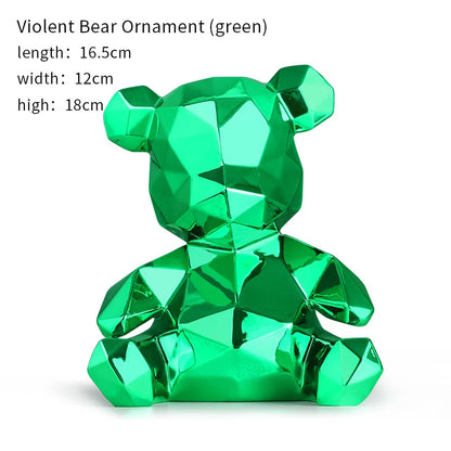 DecorBites™ Electroplated Teddy Bear Sculpture for Home Decor