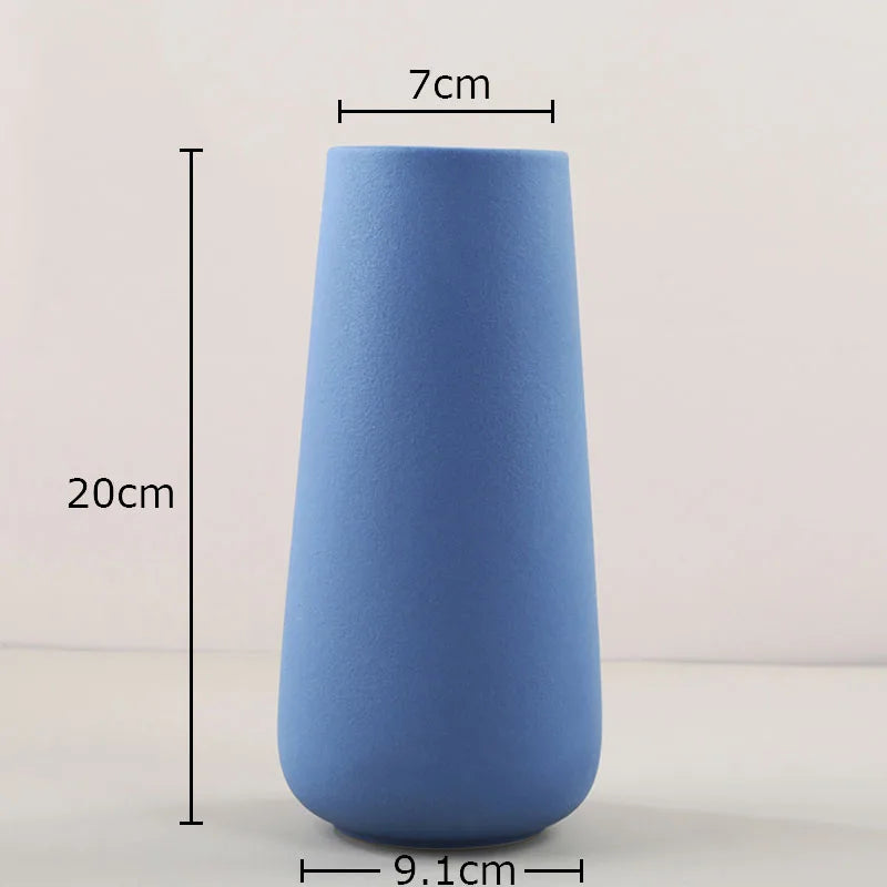 DecorBites™ Gradient Ceramic Vase Cylinder Desk Decoration Floral Vases Modern Room Decor