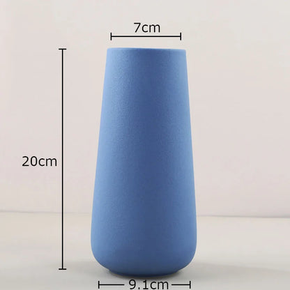 DecorBites™ Gradient Ceramic Vase Cylinder Desk Decoration Floral Vases Modern Room Decor
