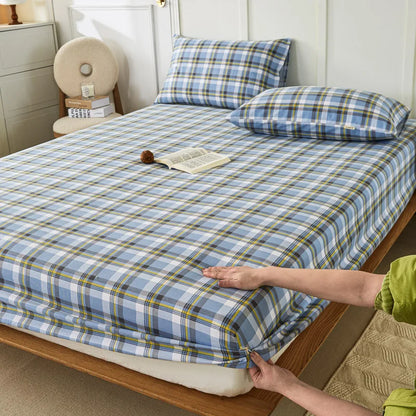 DecorBites™ Coarse Cotton Queen Fitted Sheet: Comfortable, Durable Maternal Child Bedding