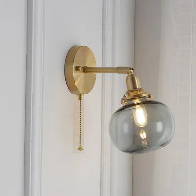 Aplique de pared DecorBites™ con bola de cristal, estilo nórdico moderno, ideal para espejo de dormitorio.