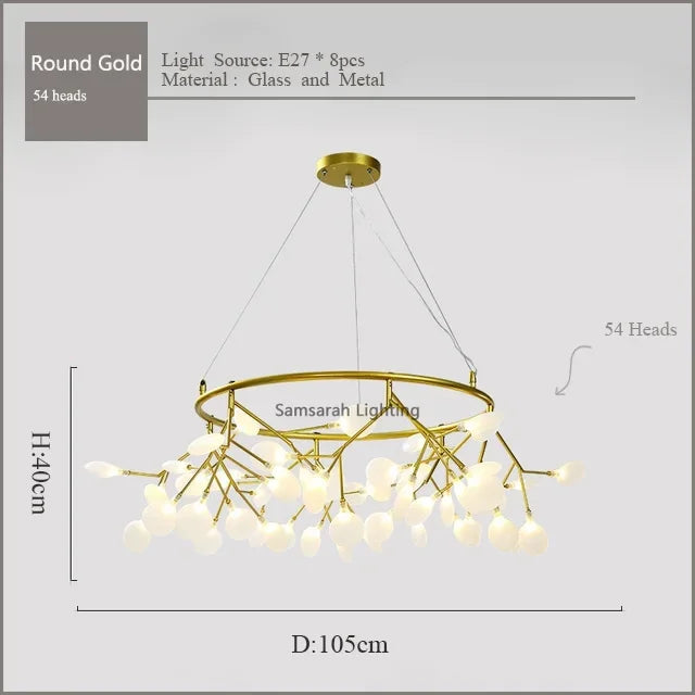 Lámpara de araña LED Nordic Firefly 2024 DecorBites™ - Ideal para sala de estar, dormitorio y comedor
