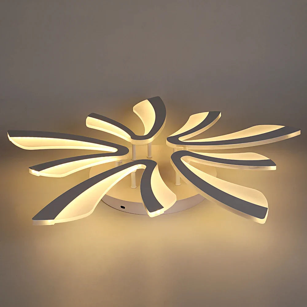 ثريا سقف LED بتصميم فرع أكريليك من DecorBites™ مزودة بإضاءة RC خافتة
