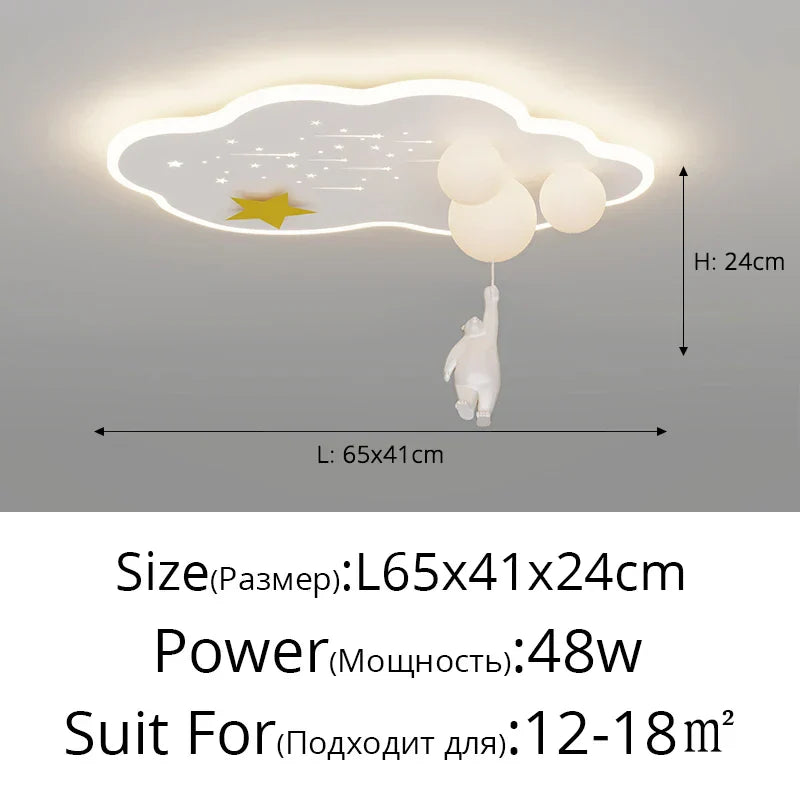 DecorBites™ Cloud Airplane Chandelier: Modern Kids Bedroom Ceiling Lights