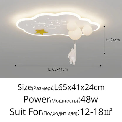 DecorBites™ Cloud Airplane Chandelier: Modern Kids Bedroom Ceiling Lights