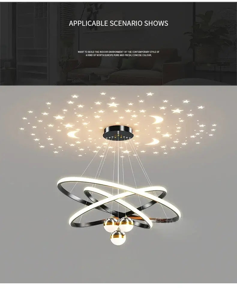 DecorBites™ Starry Sky LED Chandelier for Living Room