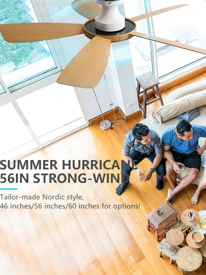 DecorBites™ 56" Modern Ceiling Fan with Remote Control for Bedroom and Restaurant