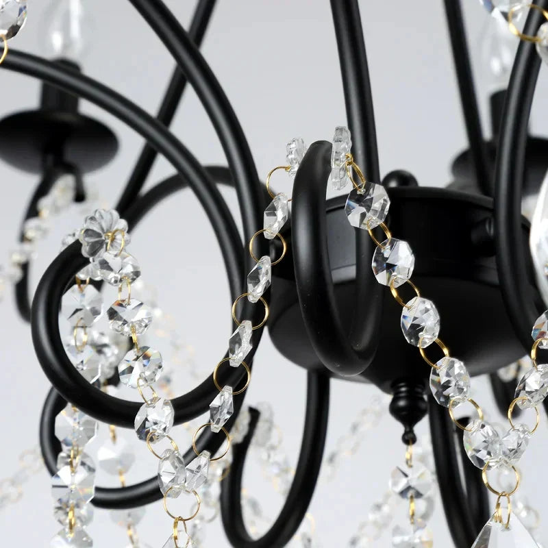 DecorBites™ Iron Crystal Chandelier: Modern Luxury Industrial Style for Home Living/Dining Room
