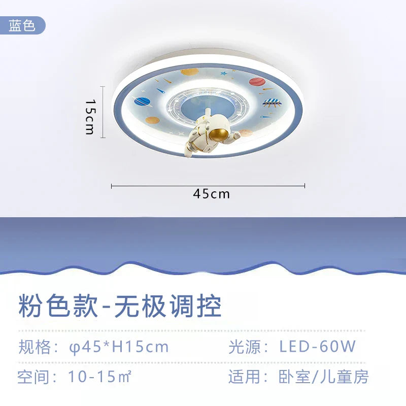 Lámpara de techo LED DecorBites™ de astronauta para habitación infantil - Diseño de dibujos animados azul