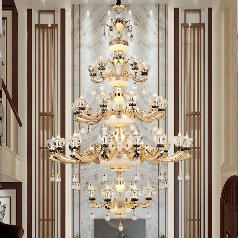 DecorBites™ Crystal Chandelier: European Elegance for Living, Dining & Bedroom