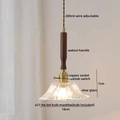 DecorBites™ Copper Walnut LED Pendant Lights, Modern Hanging Lamp for Hallway, Bedroom, Dining Room
