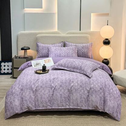 DecorBites™ Brushed Cotton Printed Duvet Cover Set - Single/Double Bed Bedclothes