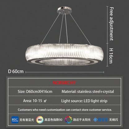 Lámpara de techo colgante LED de cristal DecorBites™ para una decoración moderna y lujosa en la sala de estar.