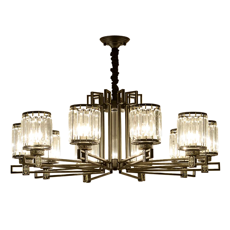 DecorBites™ Crystal Chandelier: Elegant Chinese Style Lighting for Living Room, Bedroom, and Study