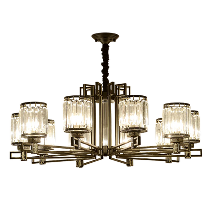 DecorBites™ Crystal Chandelier: Elegant Chinese Style Lighting for Living Room, Bedroom, and Study