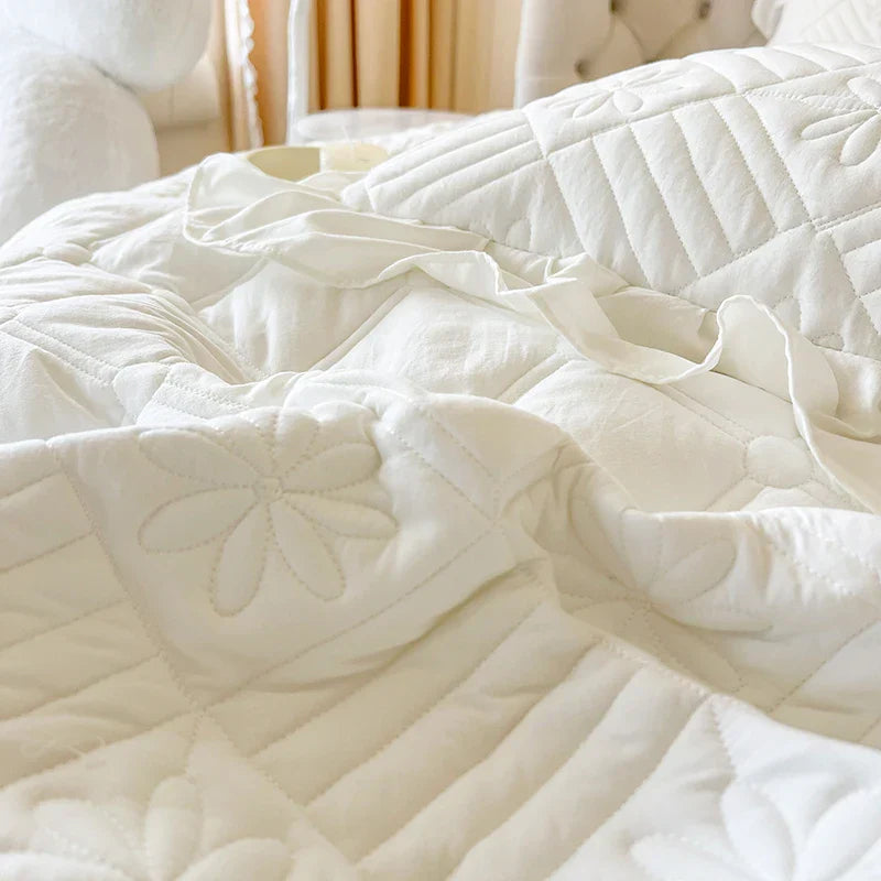 Quilted Lace Ruffle Bedding